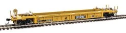 WalthersMainline Thrall Rebuilt 40' Well Car - Ready To Run -- Trailer-Train DTTX #745818 (yellow, Black; Black & White Logo, White Stripes)