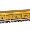 WalthersMainline Thrall Rebuilt 40' Well Car - Ready To Run -- Trailer-Train DTTX #53045 (yellow, Black; Large Maroon Logo) -Atlas Trains Store thrall rebuilt 40 well car ready to run 910 8404 big