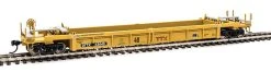 WalthersMainline Thrall Rebuilt 40' Well Car - Ready To Run -- Trailer-Train DTTX #53045 (yellow, Black; Large Maroon Logo)