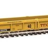 WalthersMainline Thrall Rebuilt 40' Well Car - Ready To Run -- TTX DTTX #53376 (yellow, Black, Small Red TTX And Next Road Logo, Yellow Consp